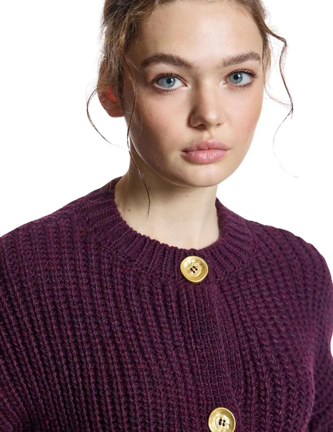 Alba Conde Chaqueta de punto Burdeos