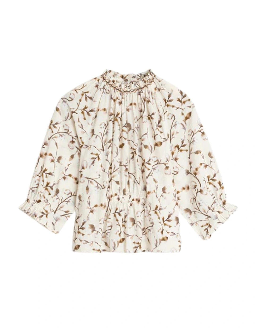 Indi & Cold Blusa engomada algodón Marrón