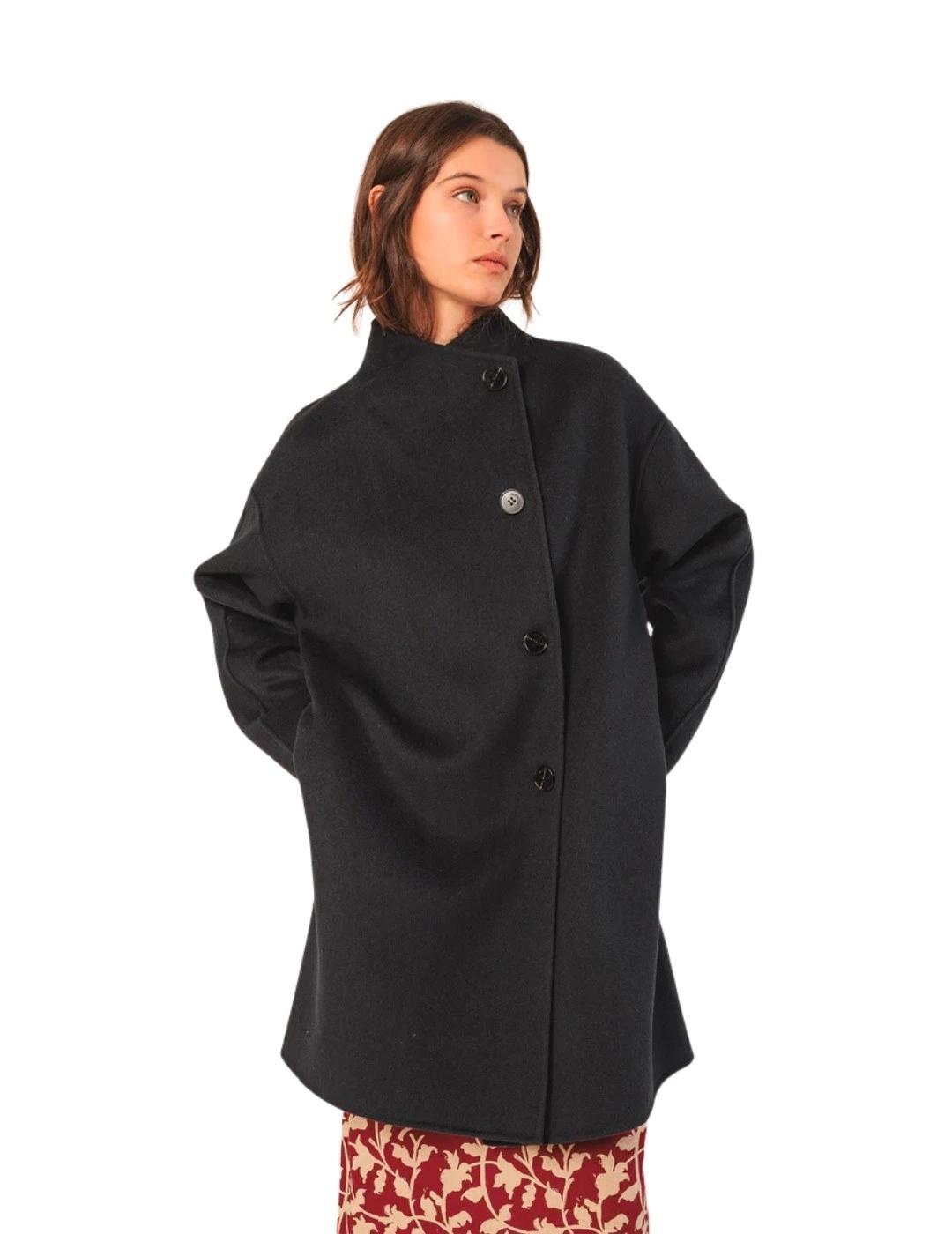 Indi & Cold Abrigo asimétrico lana Marino