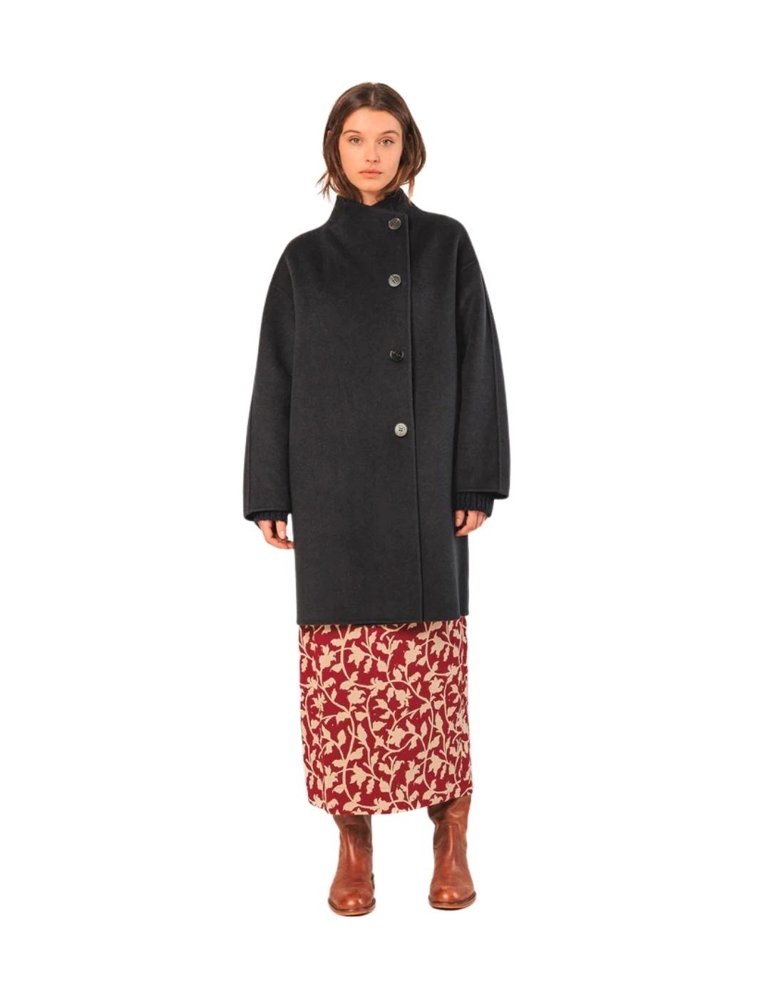 Indi & Cold Abrigo asimétrico lana Marino