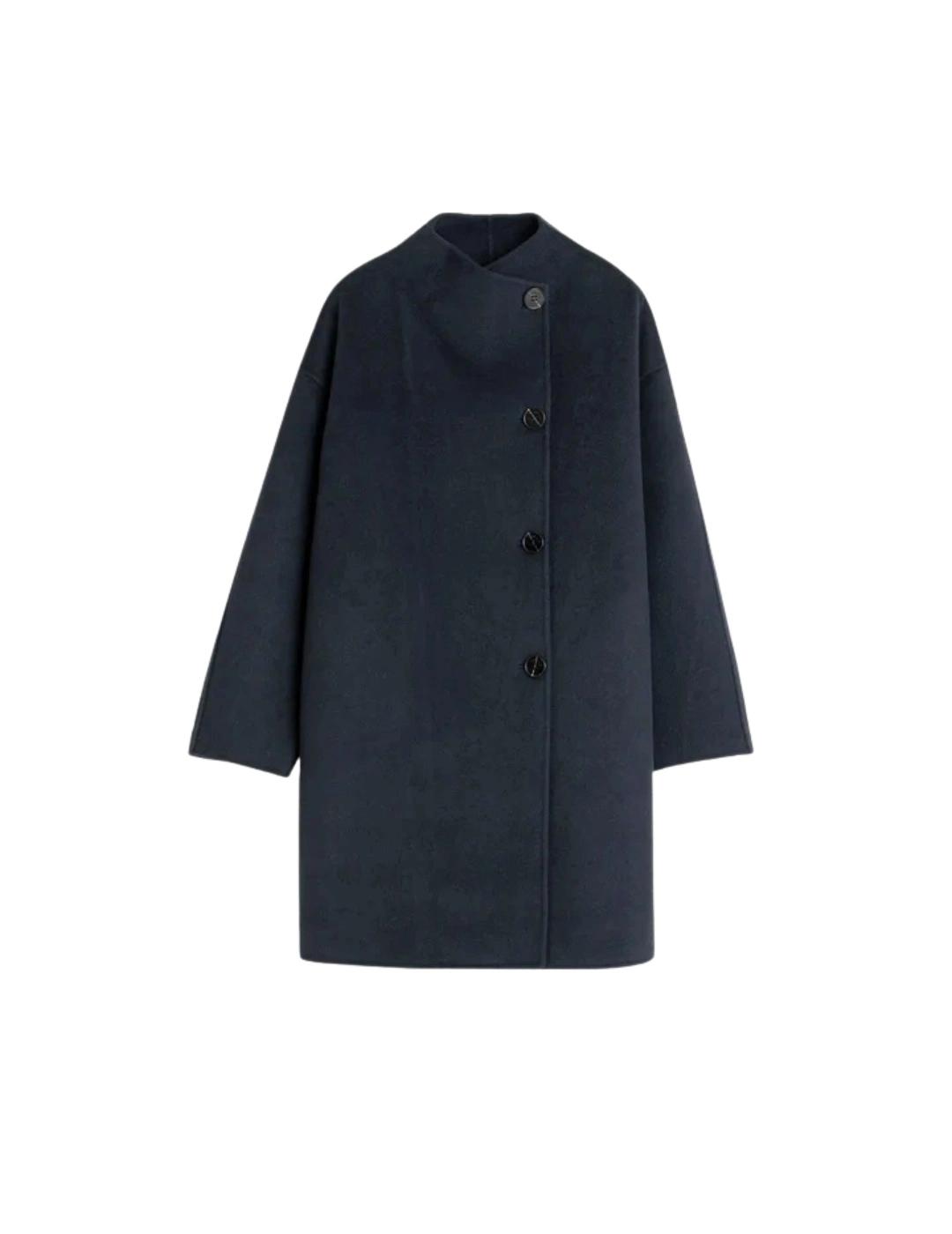 Indi & Cold Abrigo asimétrico lana Marino