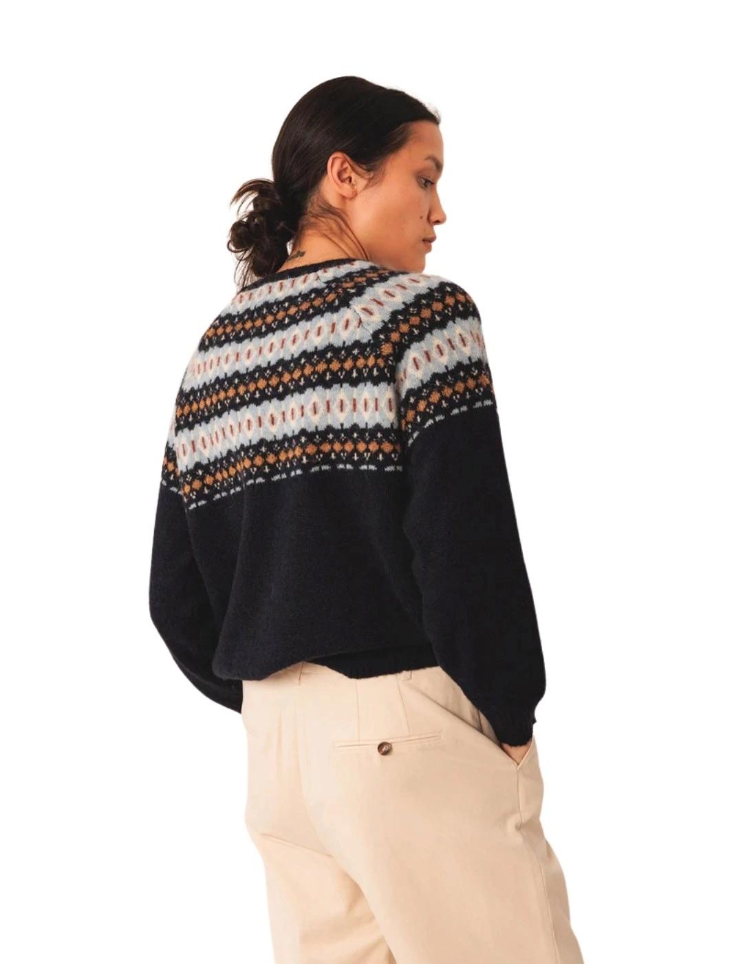 Indi & Cold Jersey Cenefa jacquard Marino