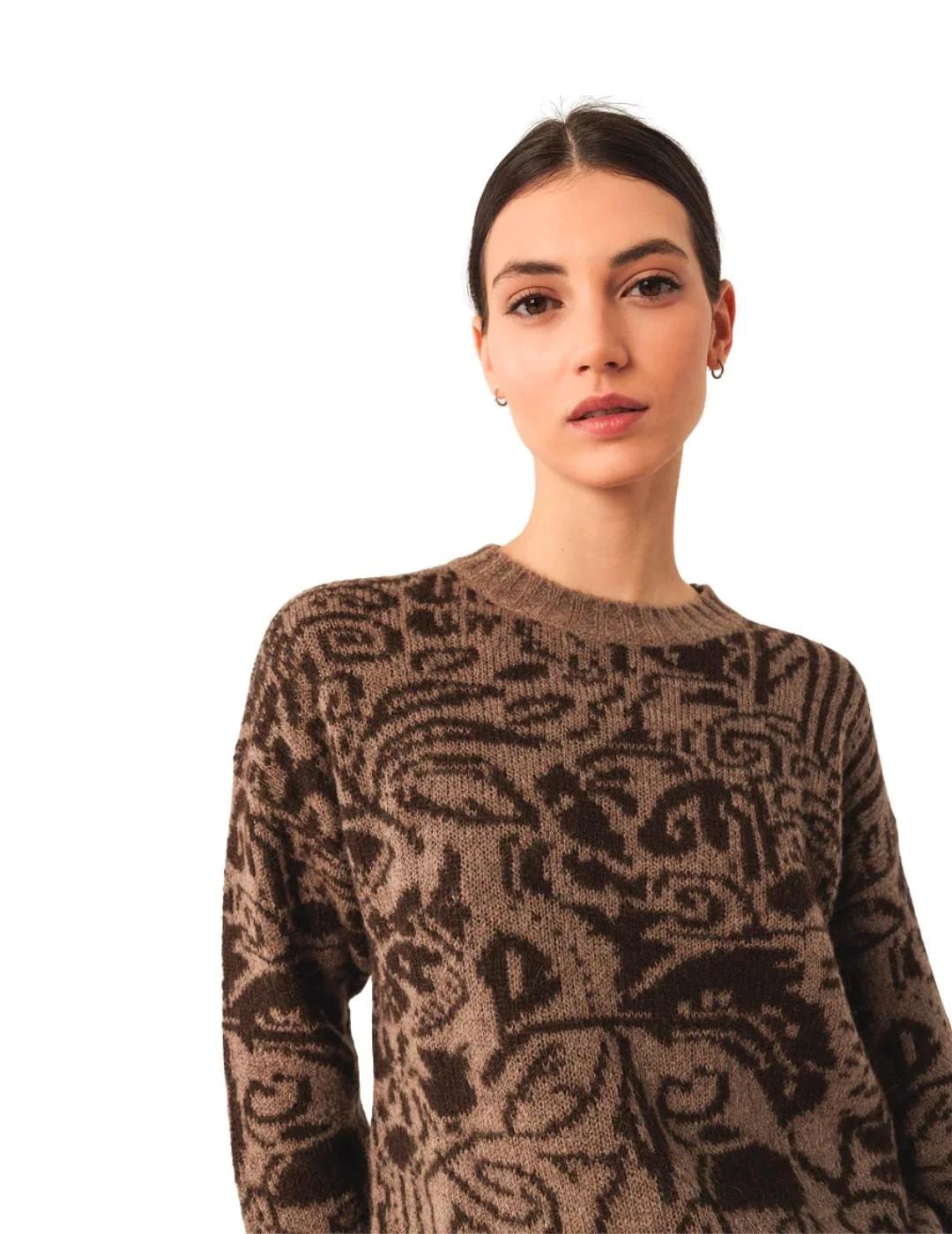 Indi & Cold Jersey Jacquard bicolor Topo