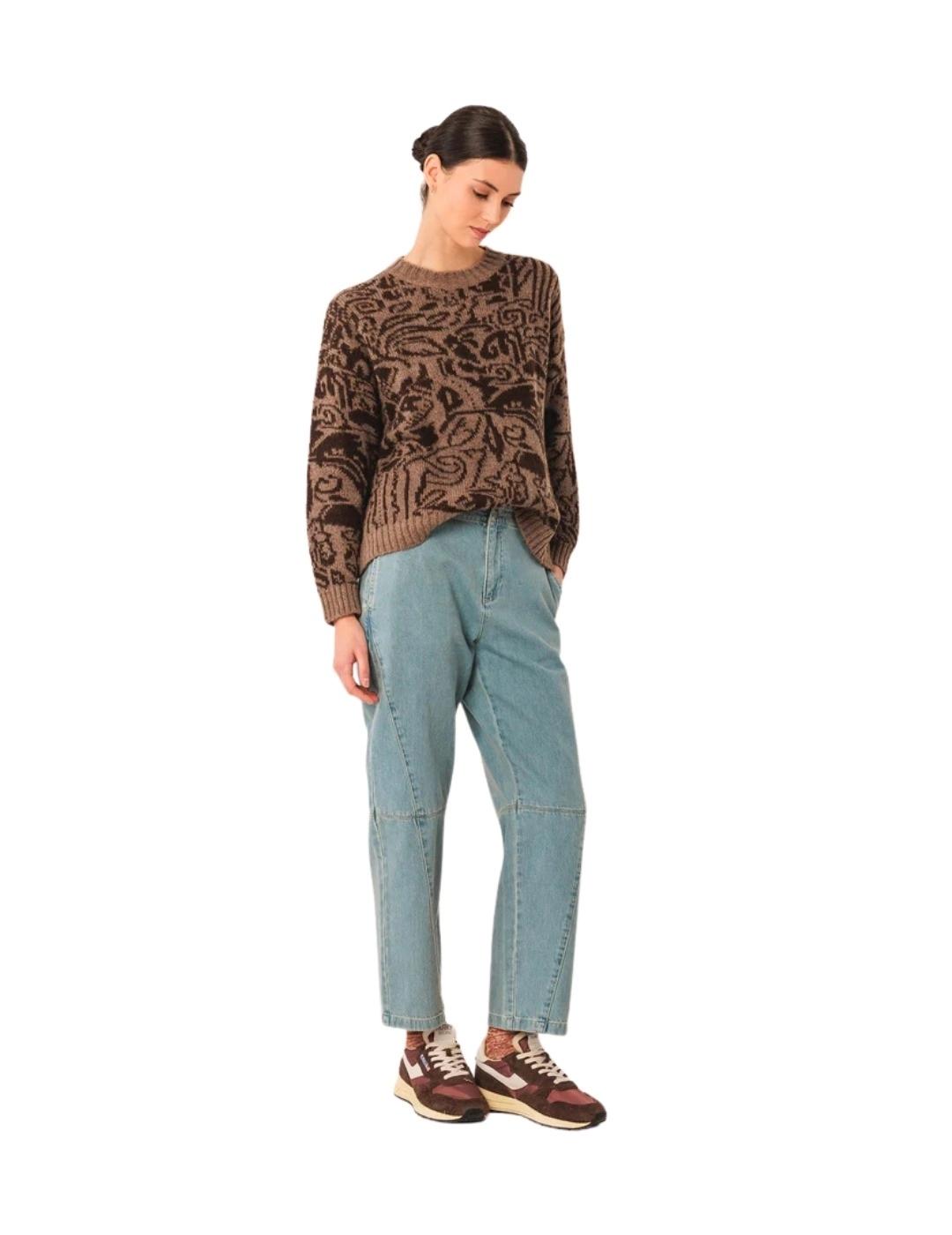 Indi & Cold Jersey Jacquard bicolor Topo