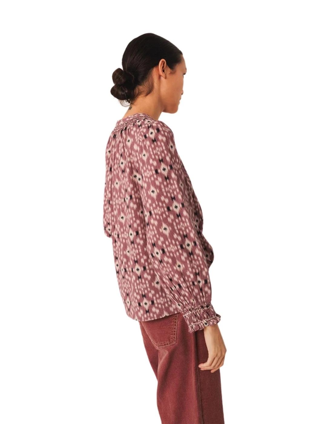 Indi & Cold Camisa estampado ikat Malva