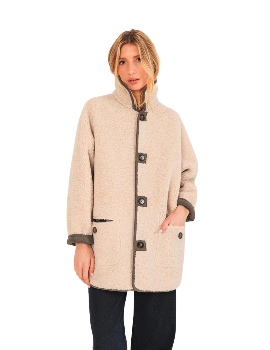 Indi & Cold Abrigo Doble faz Caqui reversible