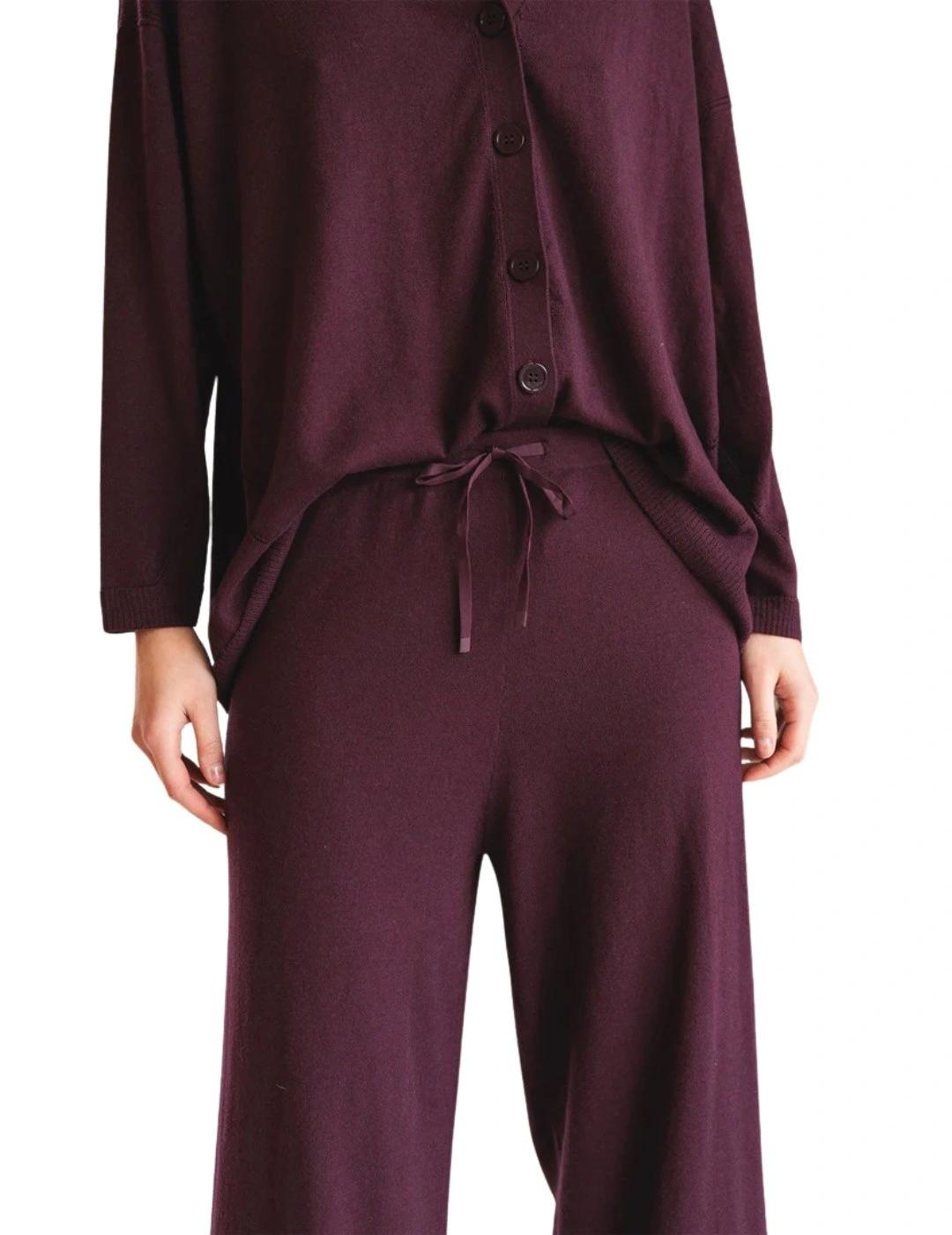 Indi & Cold Pantalón amplio seawool Berenjena