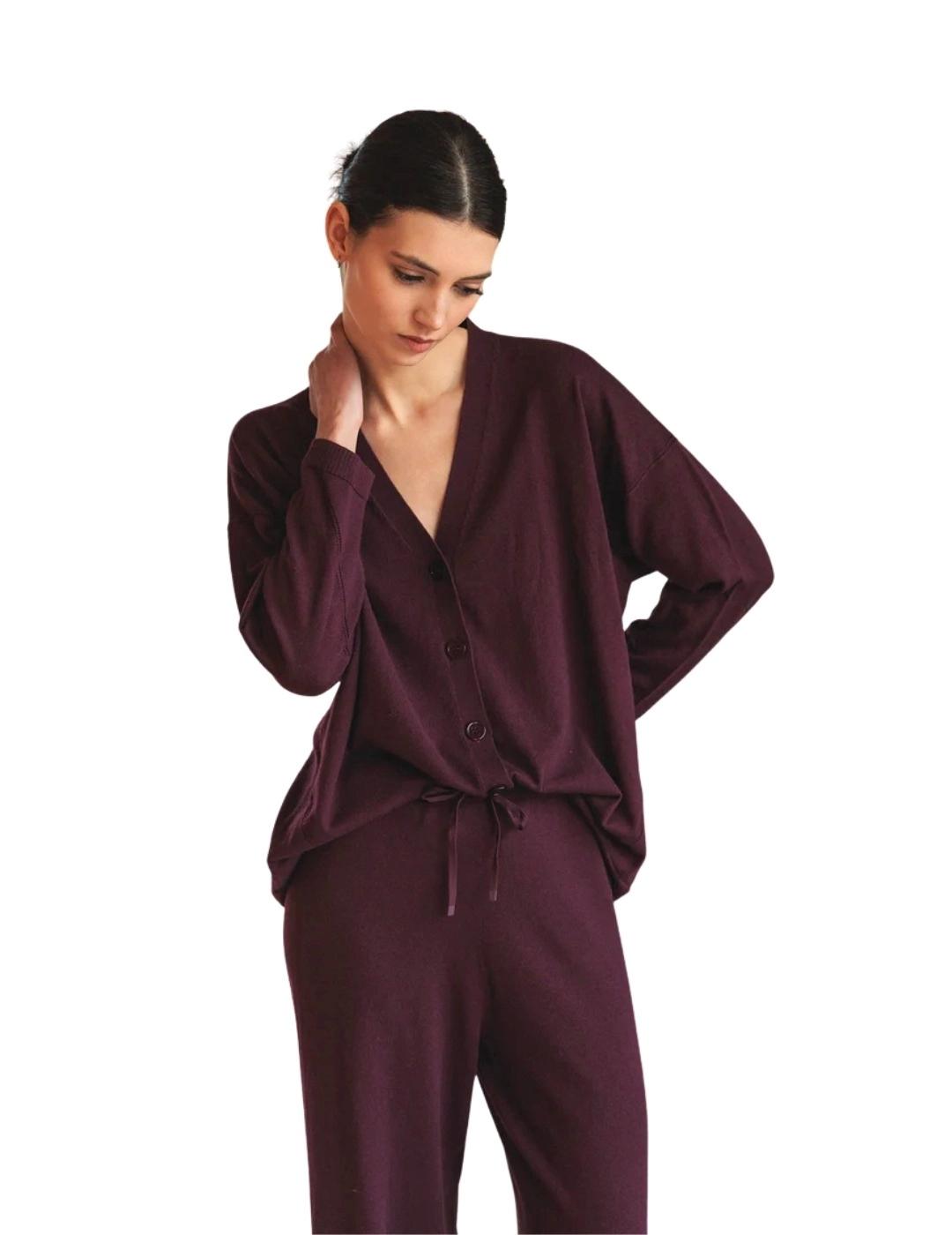 Indi & Cold Pantalón amplio seawool Berenjena