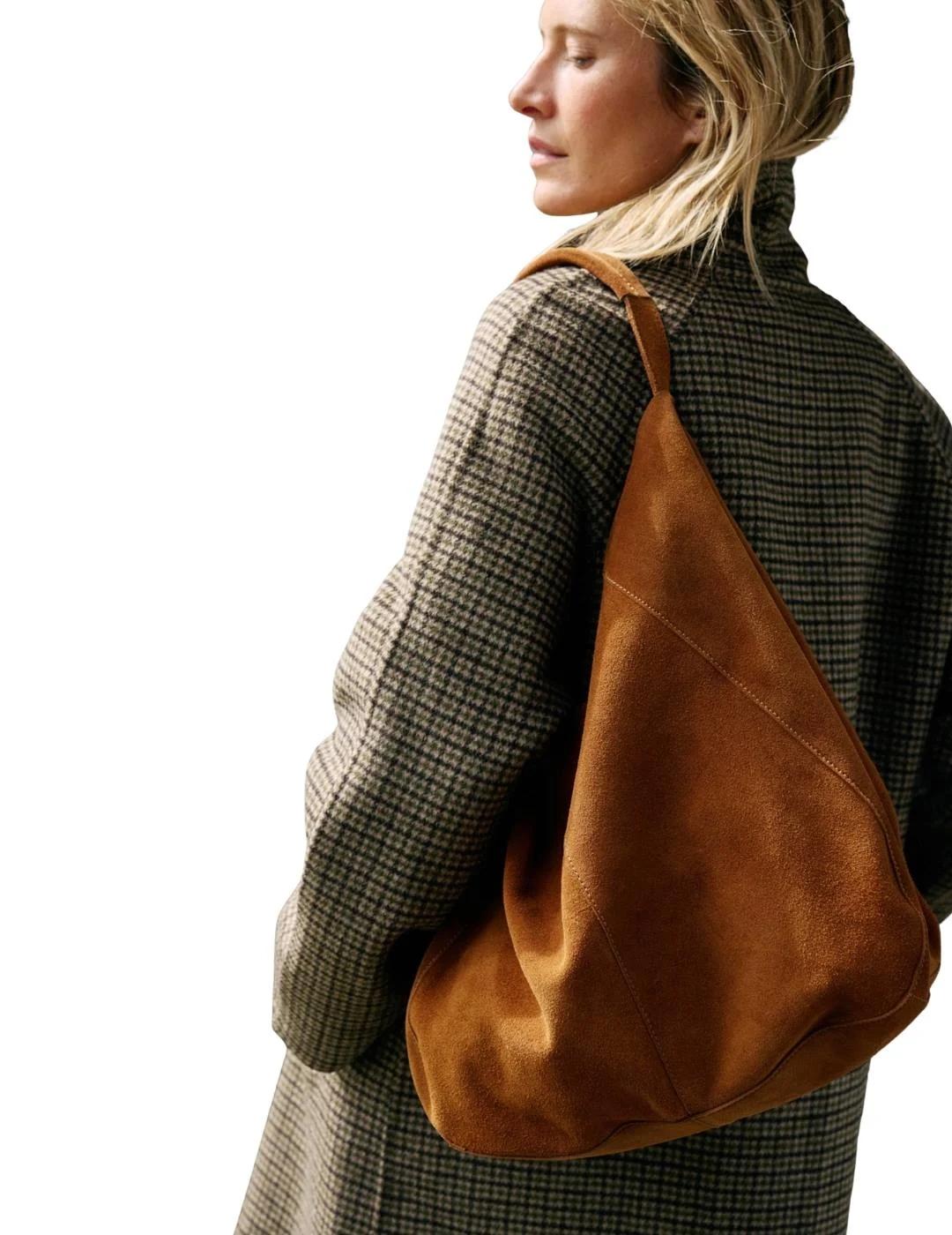 Indi & Cold Bolso Tote serraje Tabaco