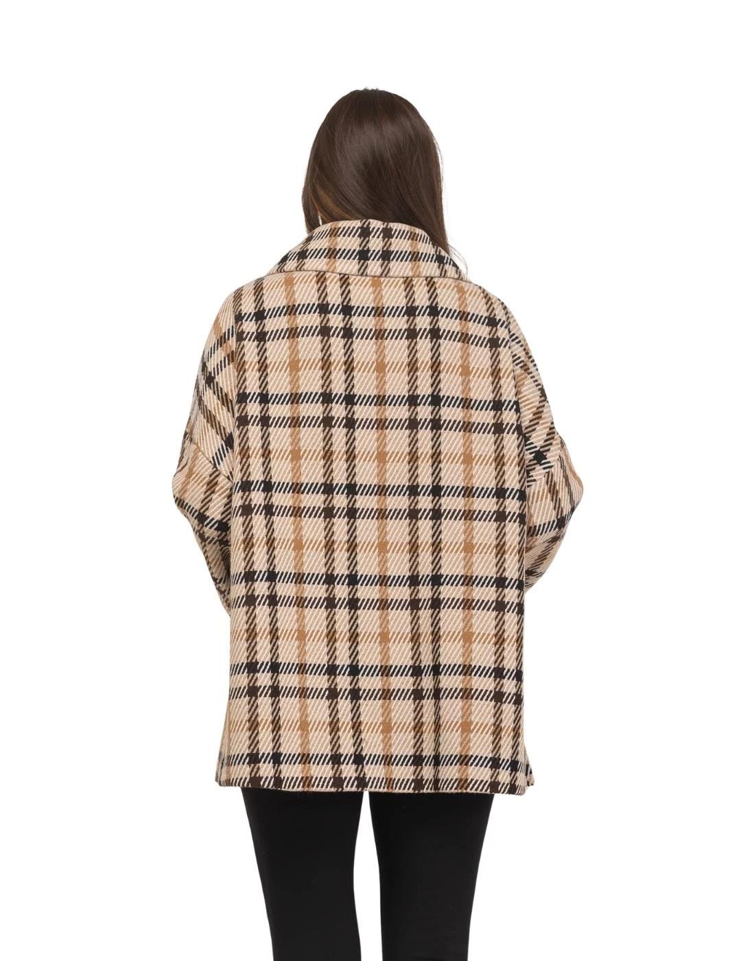 Fashion Chaquetón Daconte Camel de cuadros