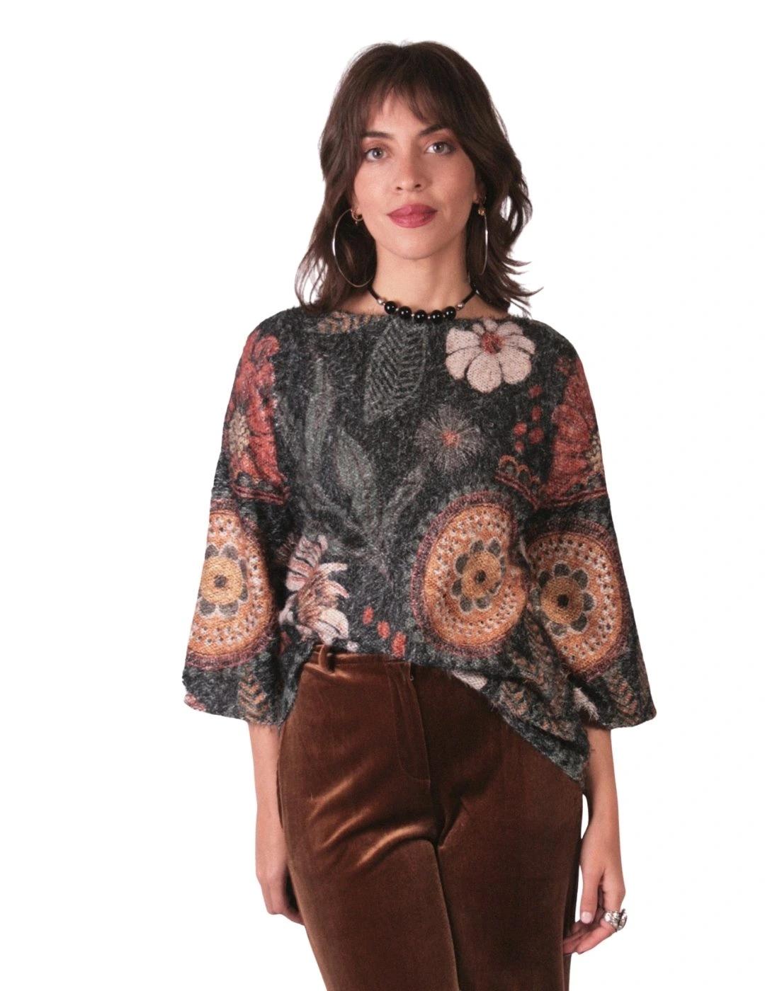 Parole Jersey Cuadrado Estampado Saja Negro