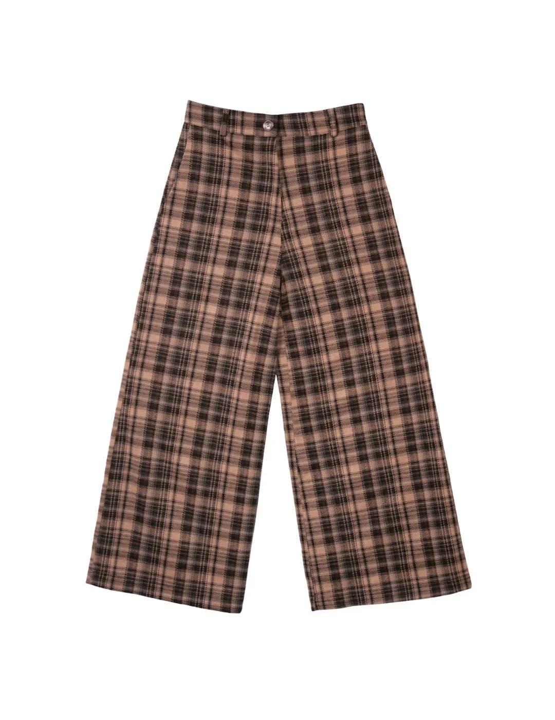 Parole Pantalón Aura Cuadros Beige