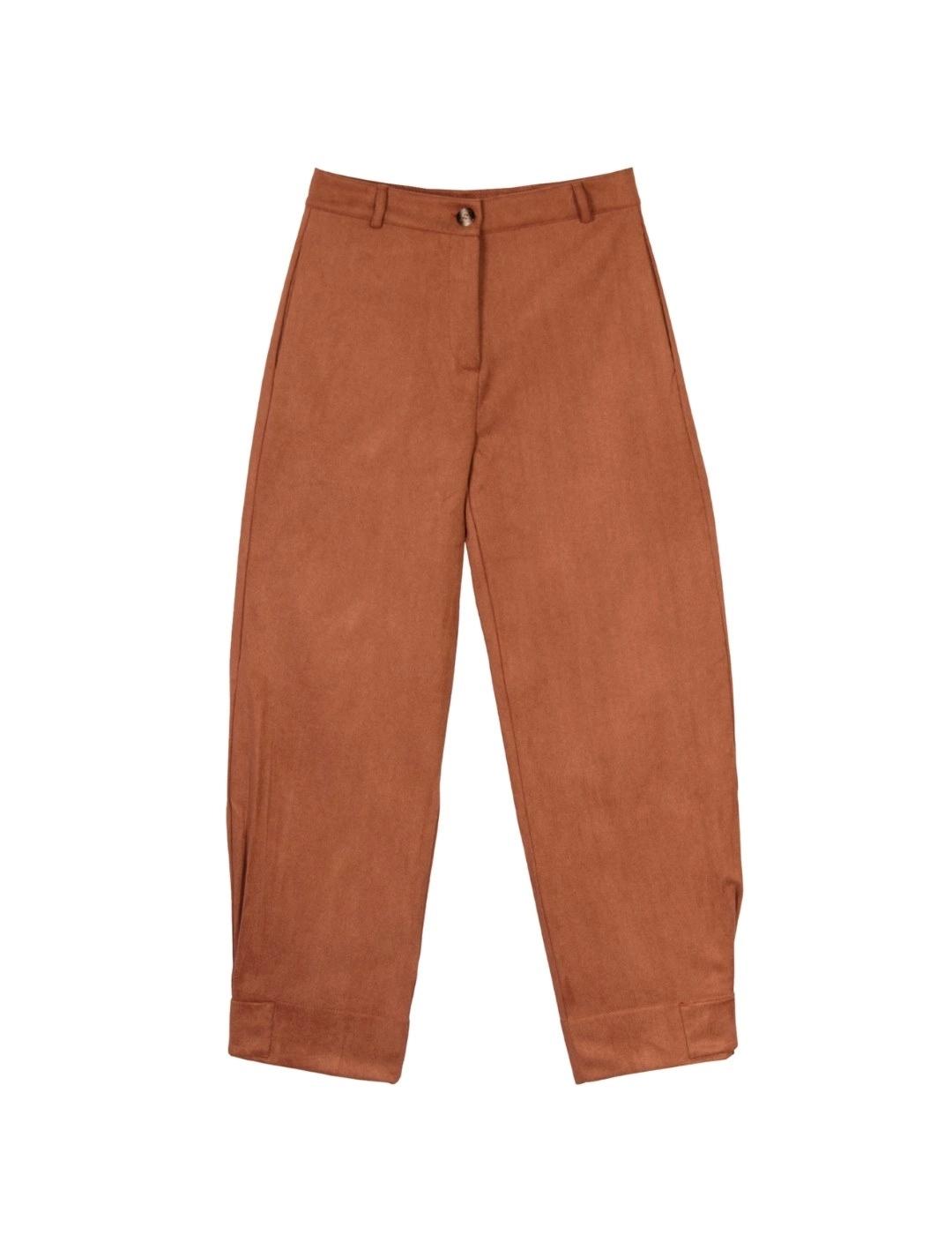 Parole Pantalón Pliegue en el bajo Teja