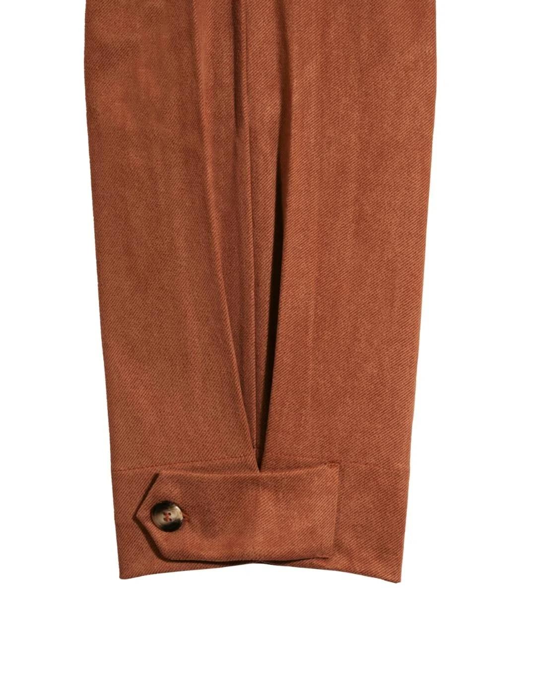 Parole Pantalón Pliegue en el bajo Teja