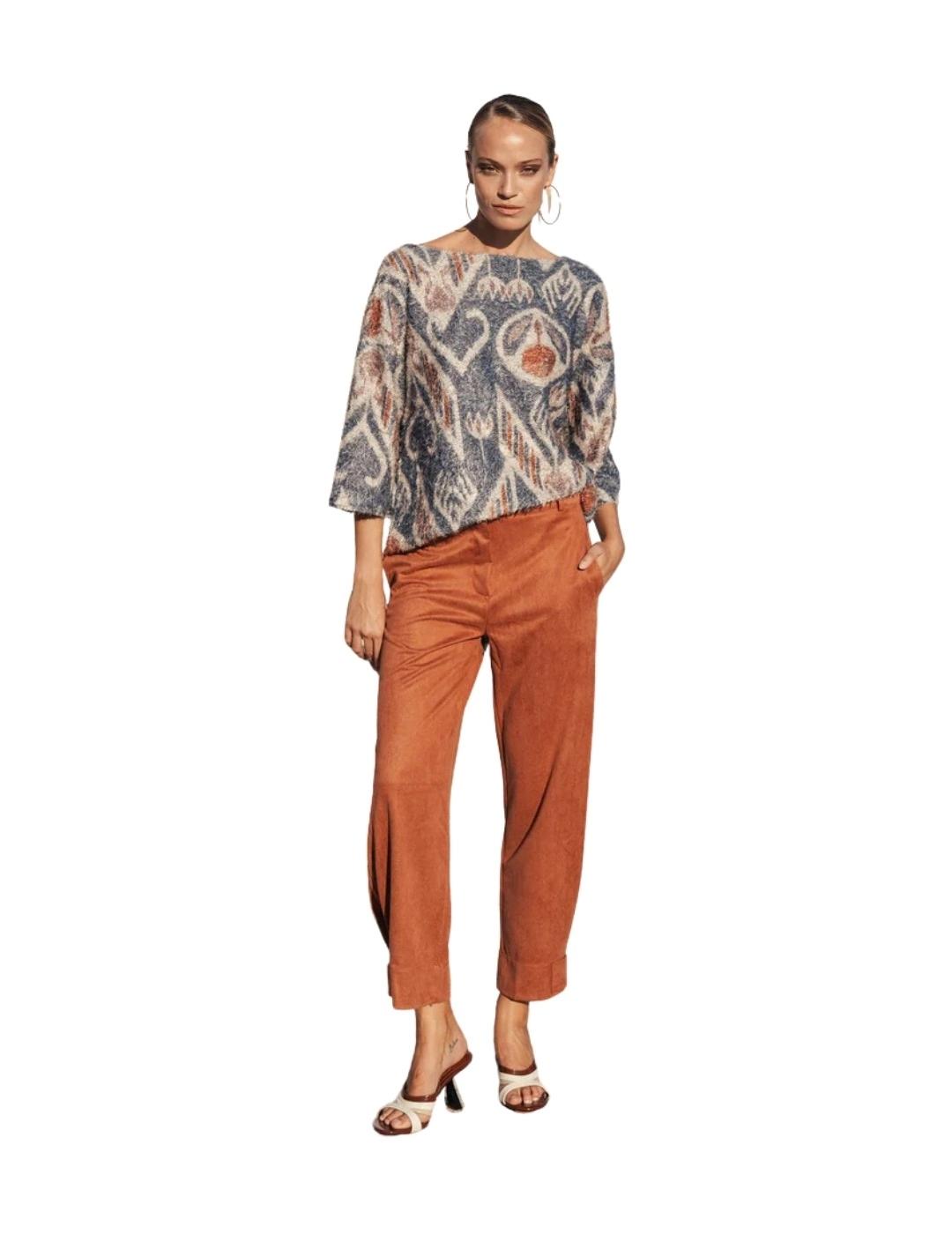 Parole Pantalón Pliegue en el bajo Teja