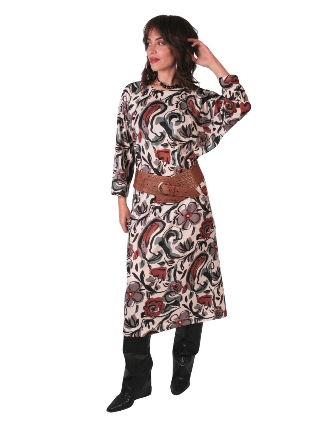 Parole Vestido manga murciélago Picas Teja