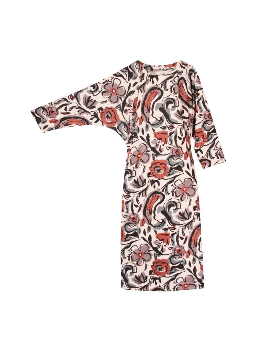 Parole Vestido manga murciélago Picas Teja