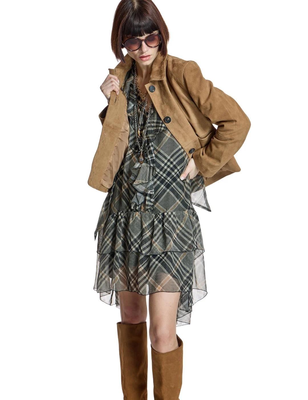 Alba Conde Chaqueta de ante Camel