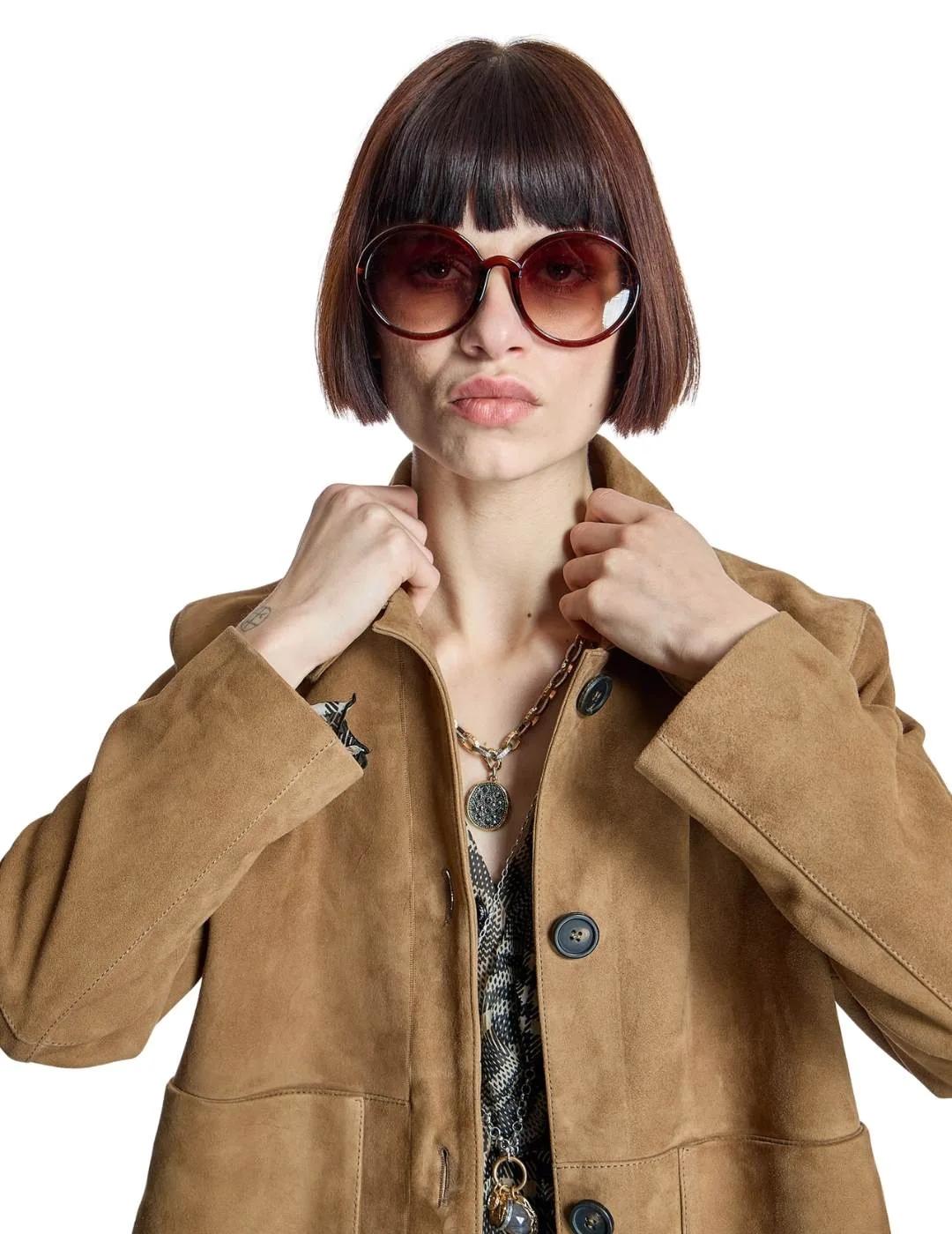 Alba Conde Chaqueta de ante Camel