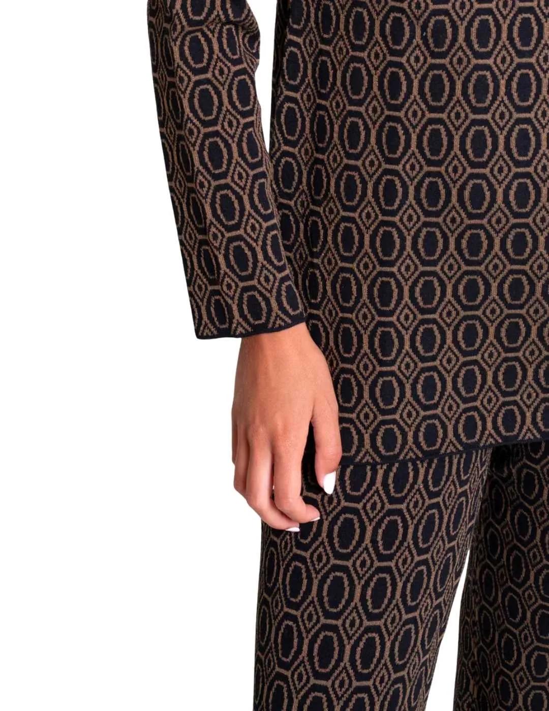 Pisonero Pantalón Rivoli Negro y camel