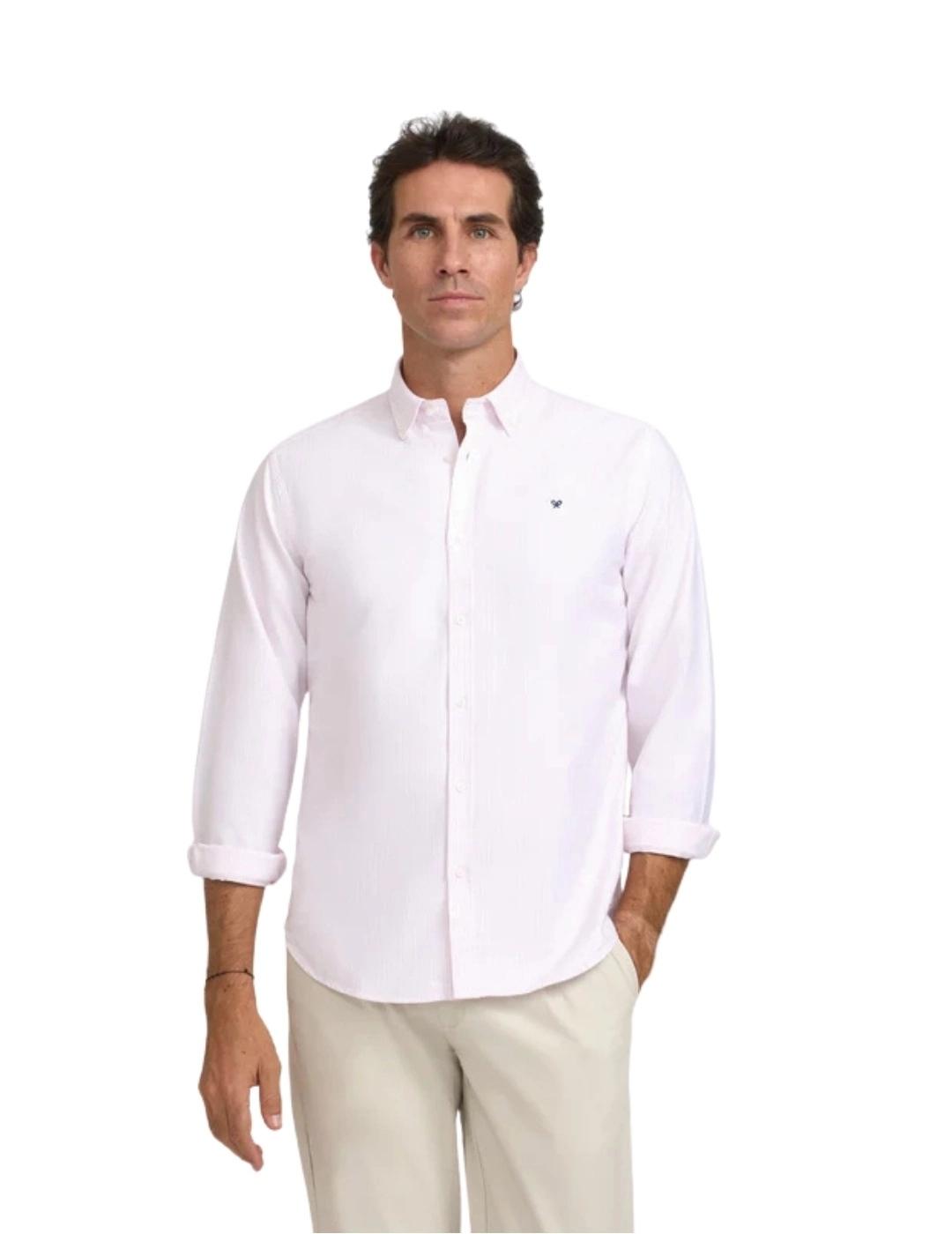 Silbon Camisa Oxford Raqueta Rayas Rosas