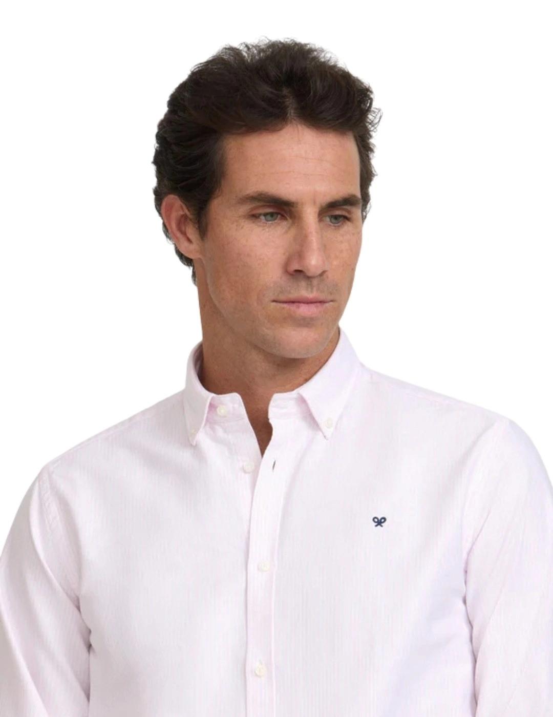 Silbon Camisa Oxford Raqueta Rayas Rosas