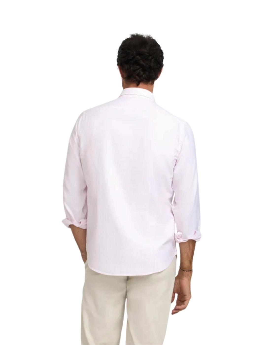 Silbon Camisa Oxford Raqueta Rayas Rosas
