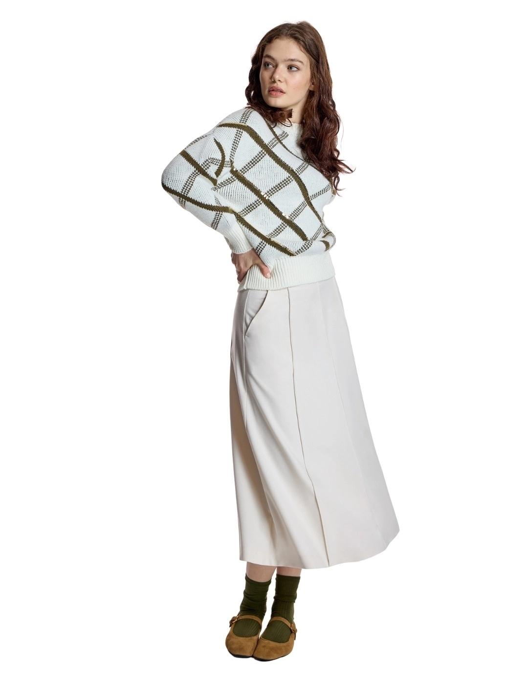 Alba Conde Falda midi Blanca fluida