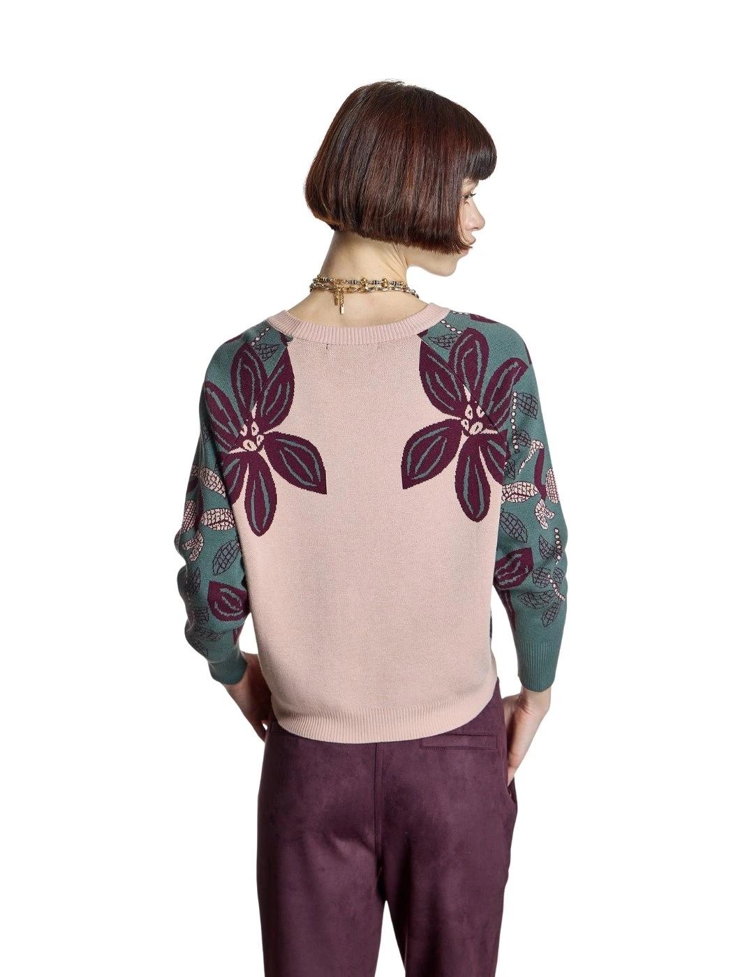 Alba Conde Jersey de punto rosa estampado floral