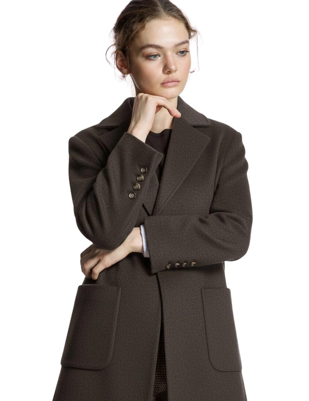 Alba Conde Abrigo Marrón midi