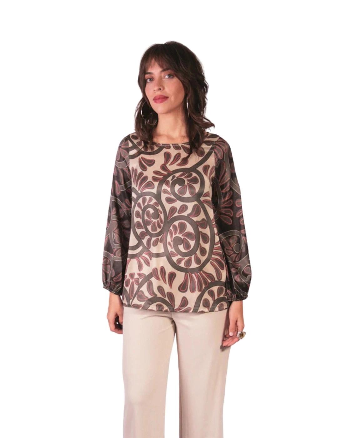 Parole Top cuello barco Greca Visón