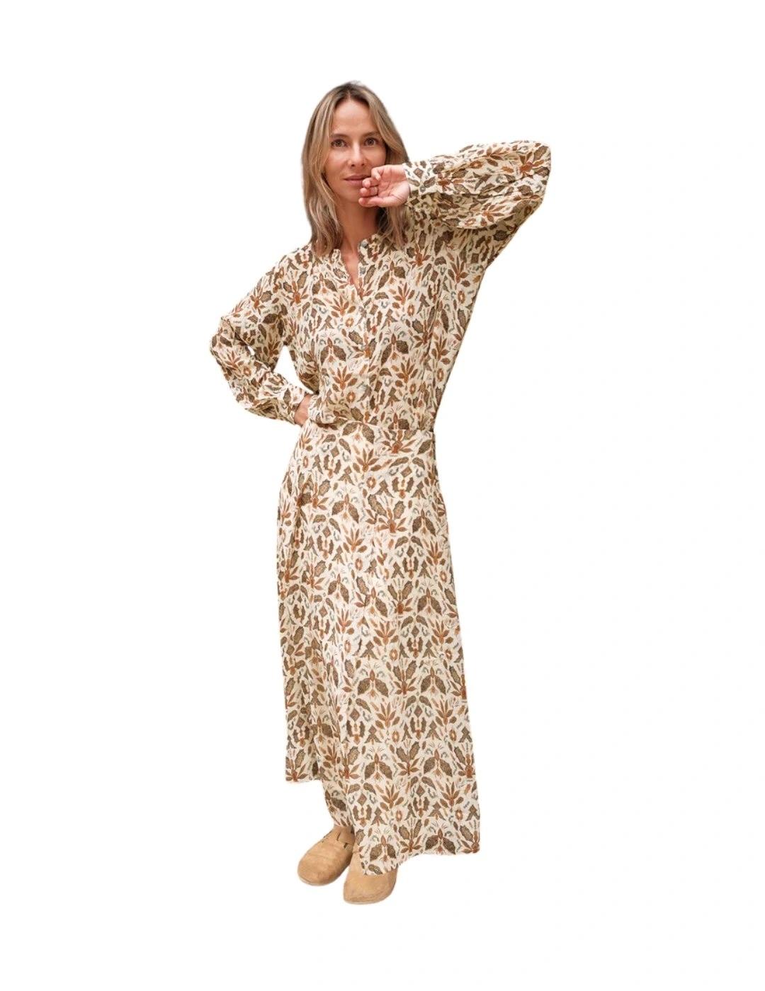 Indi & Cold Camisa Detalle Smock Lino