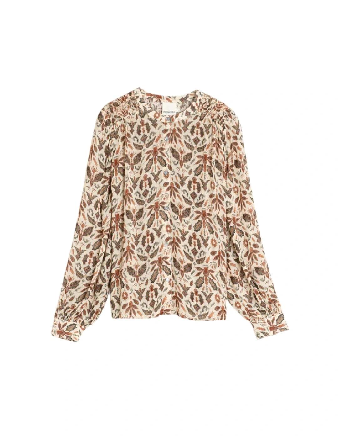 Indi & Cold Camisa Detalle Smock Lino