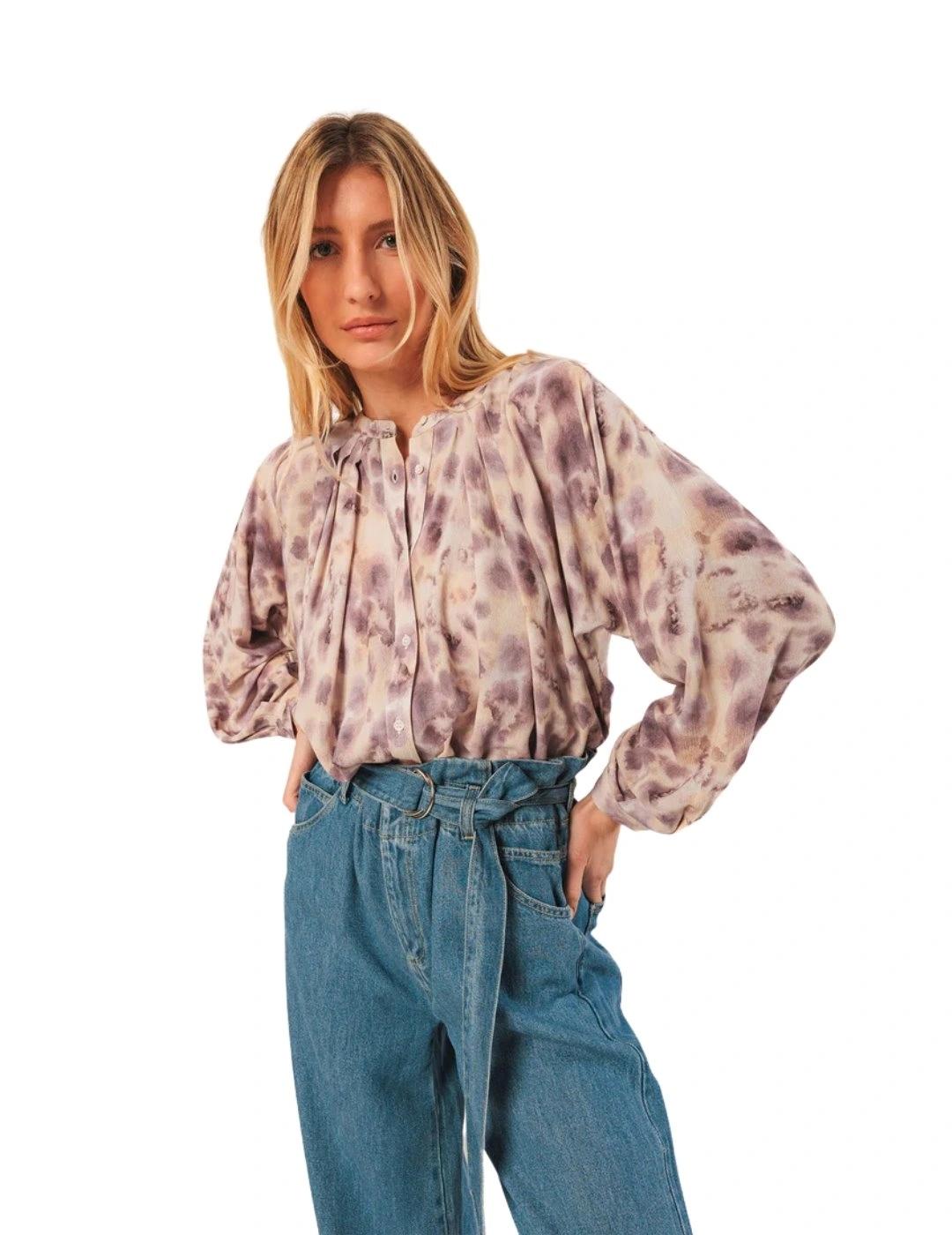 Indi & Cold Camisa Print Acuarela Malva