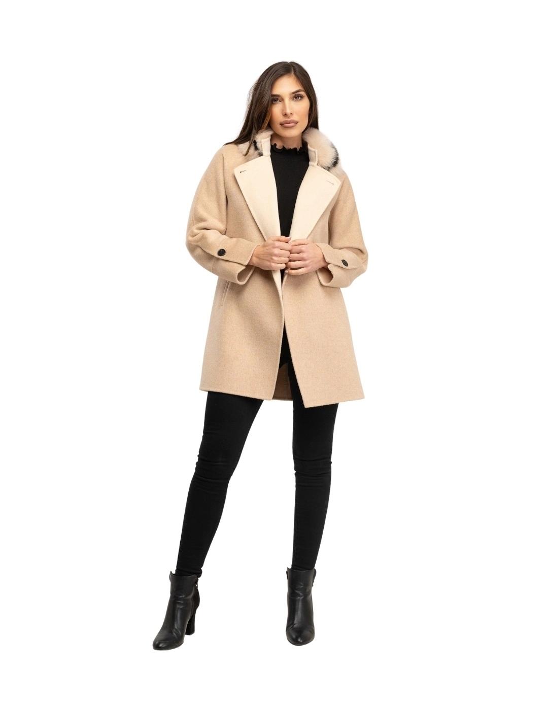 Fashion Abrigo Double Face Flan P Camel