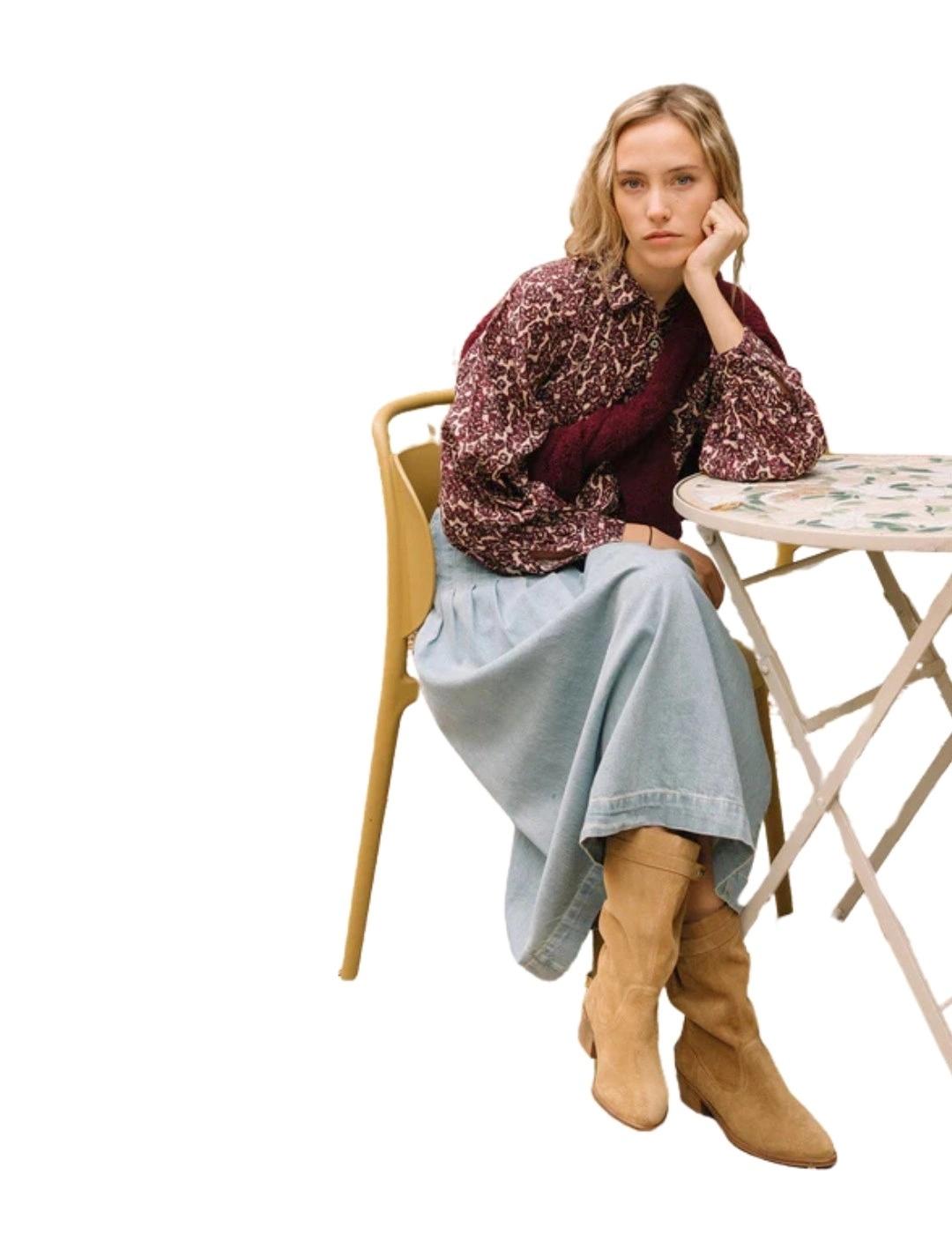 Indi & Cold Camisa con motivos botánicos Cereza