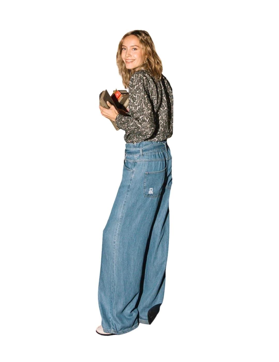 Indi & Cold Camisa con motivos botánicos Gris