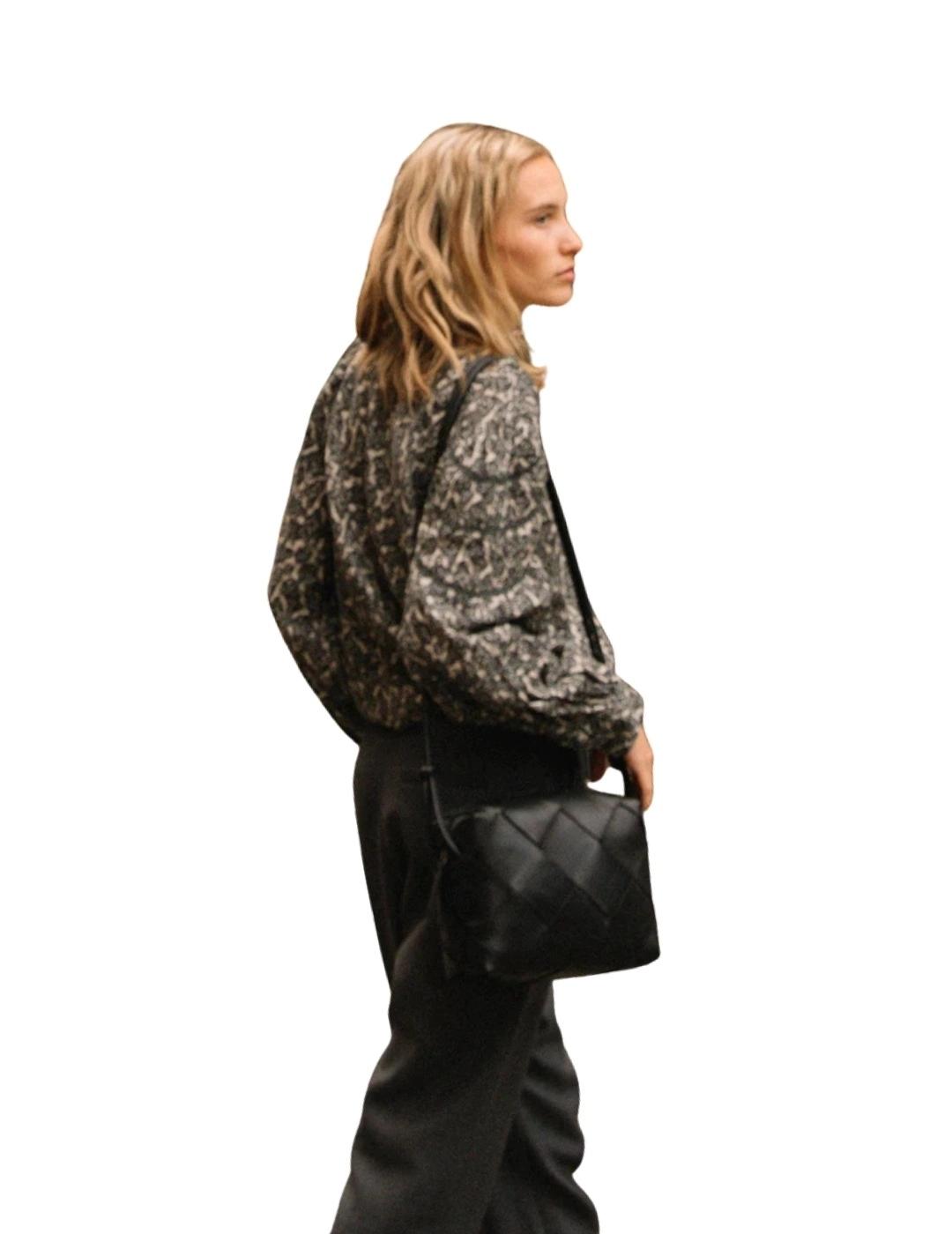 Indi & Cold Blusa con motivos botánicos Gris