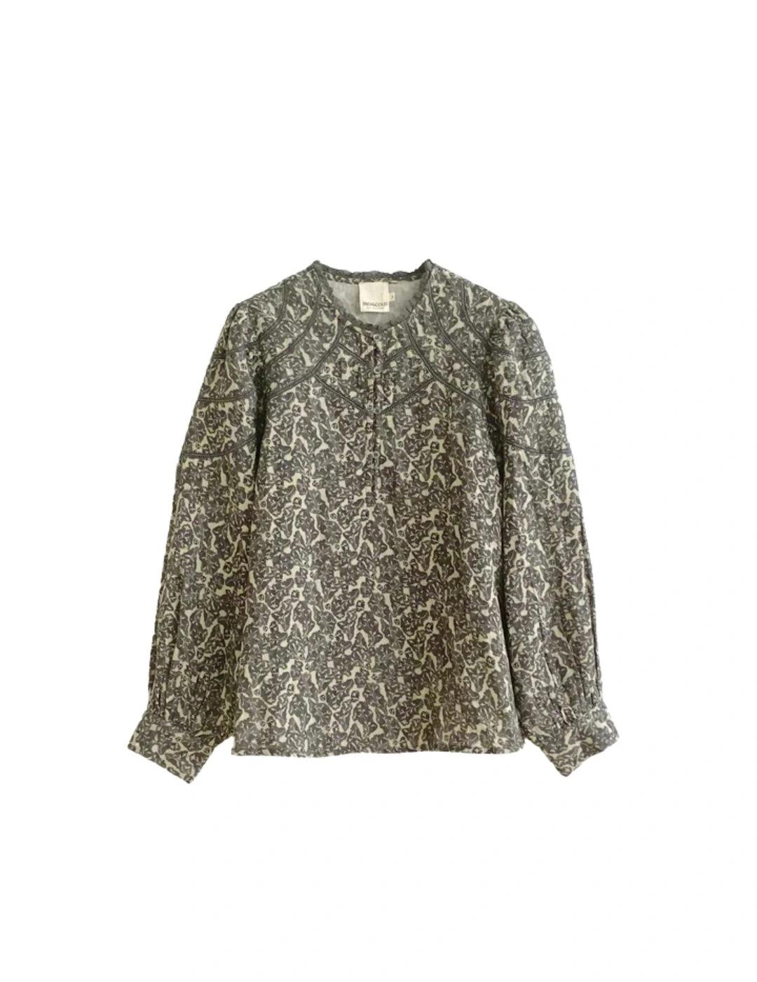 Indi & Cold Blusa con motivos botánicos Gris