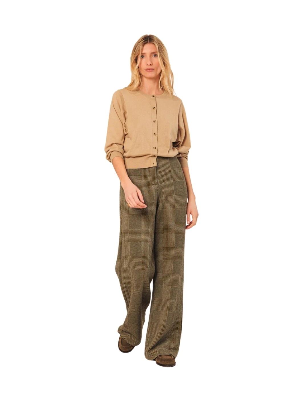 Indi & Cold Pantalón Jacquard doble tela Khaki