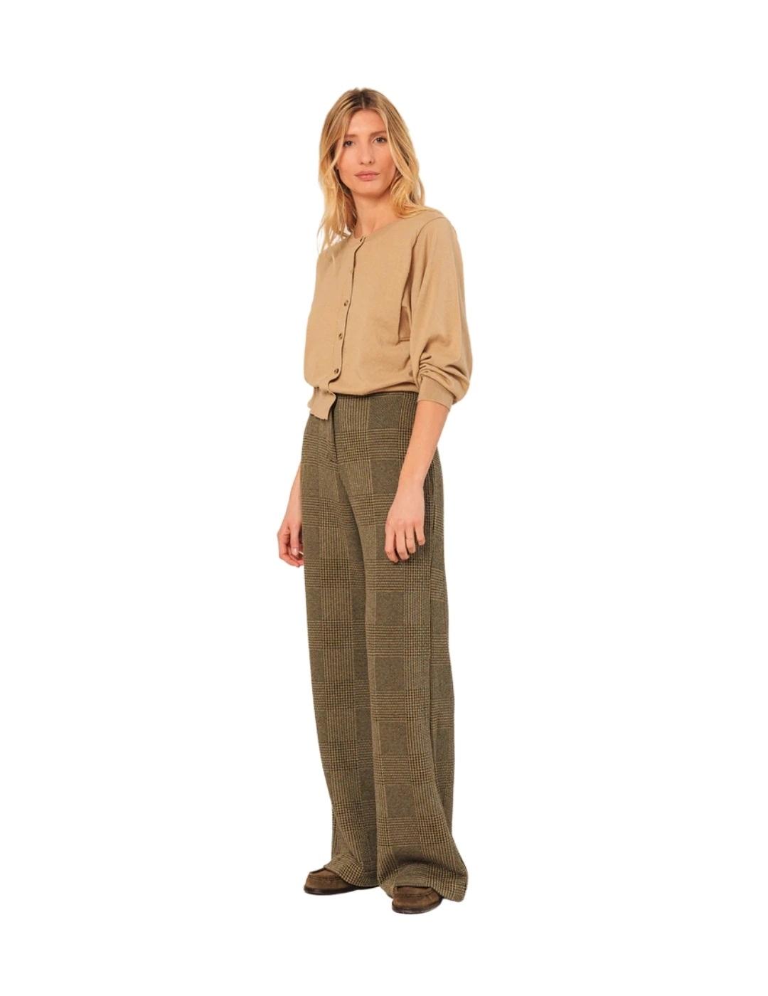 Indi & Cold Pantalón Jacquard doble tela Khaki