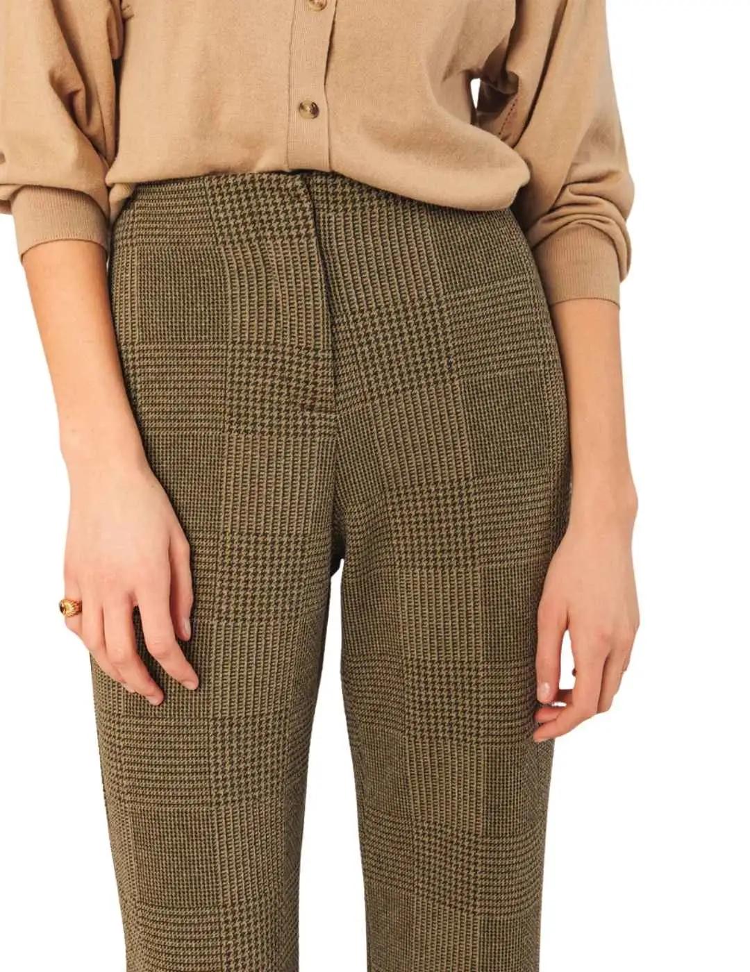 Indi & Cold Pantalón Jacquard doble tela Khaki