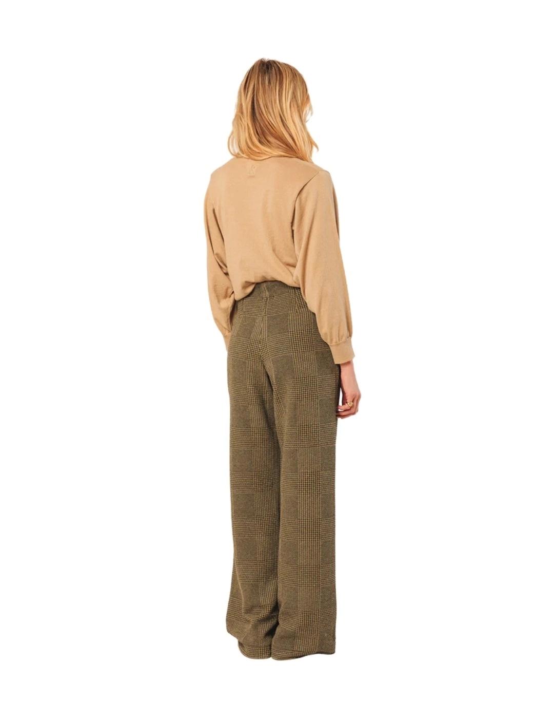 Indi & Cold Pantalón Jacquard doble tela Khaki