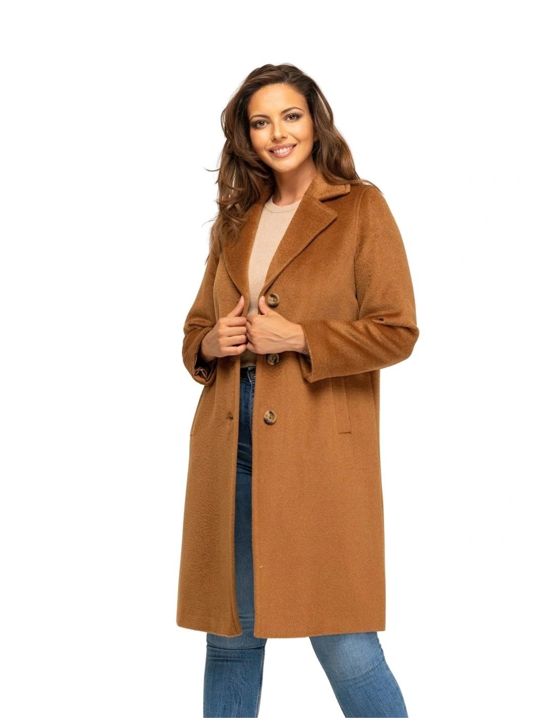 Fashion Abrigo Bizcocho Camel