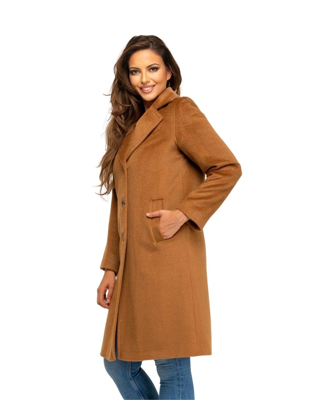 Fashion Abrigo Bizcocho Camel