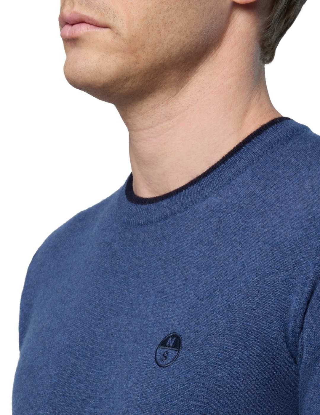 North Sails Jersey cuello redondo y logo Azul