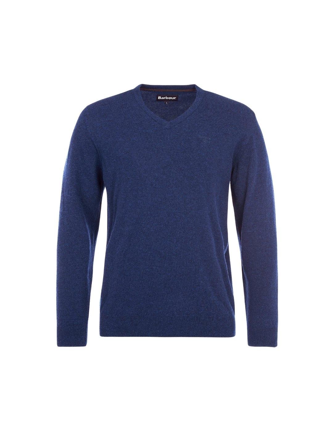 Barbour Jersey Azul oscuro cuello pico