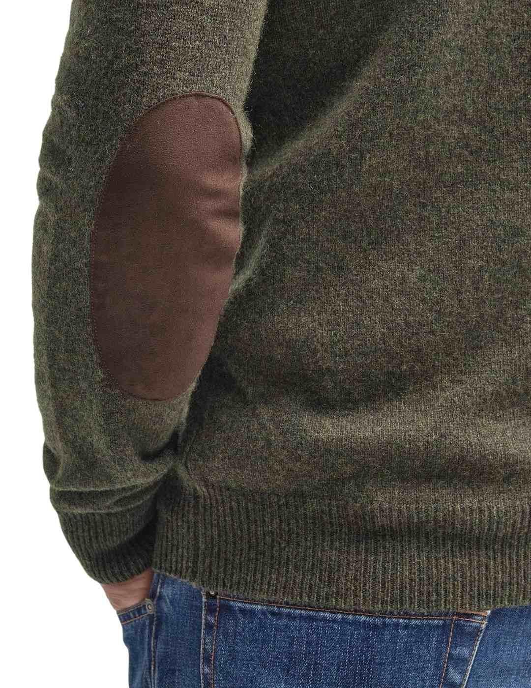 Barbour Jersey Verde cuello botones