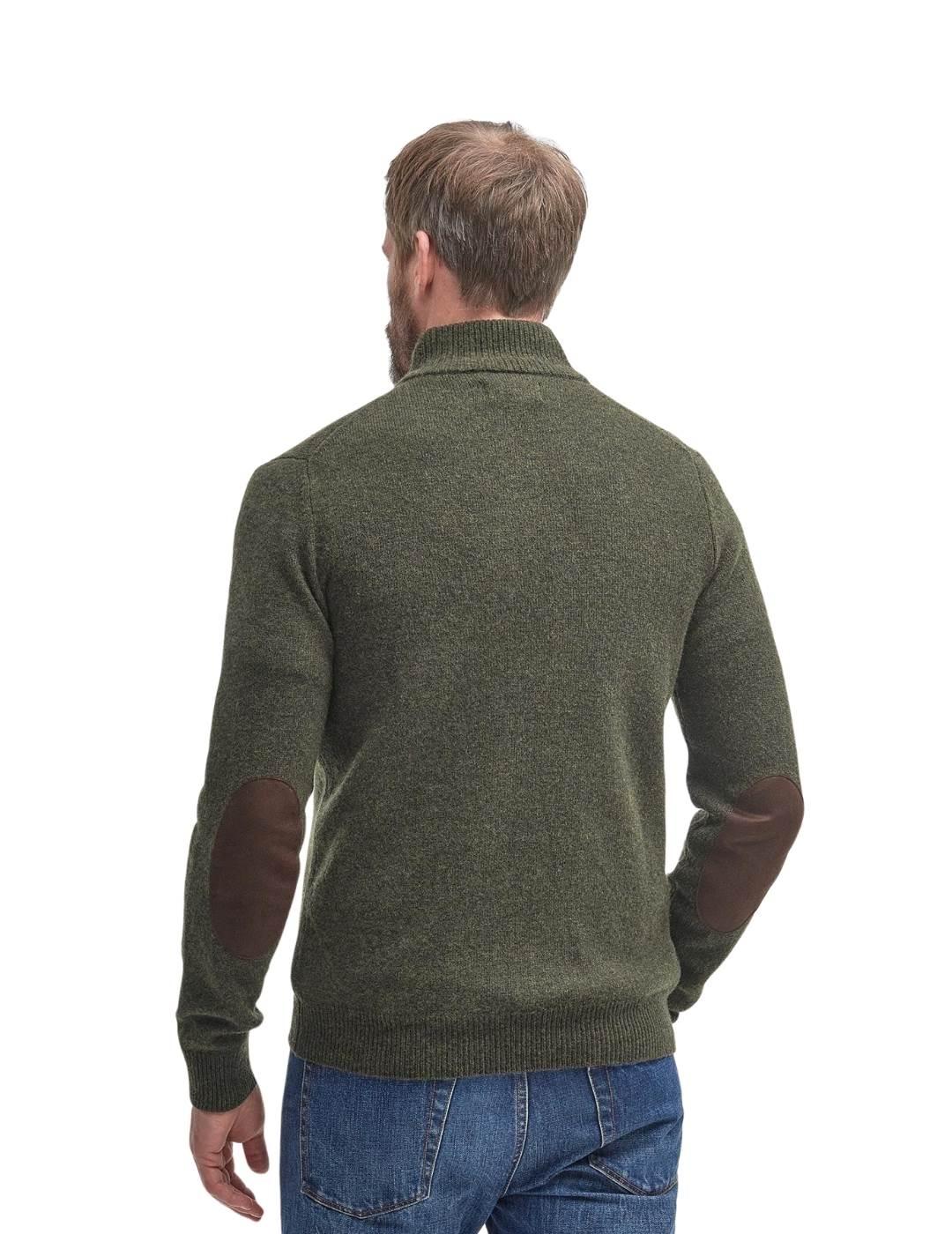 Barbour Jersey Verde cuello botones