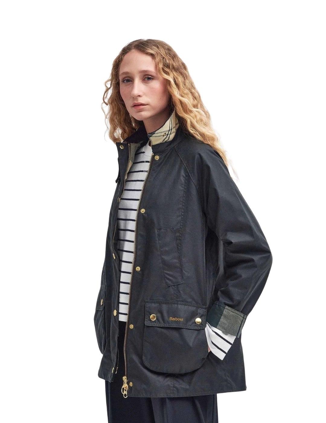 Barbour Chaqueta Modern Beadnell Wax Negro